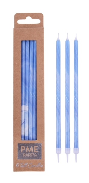 Candles Tall - Blue Marble / 6